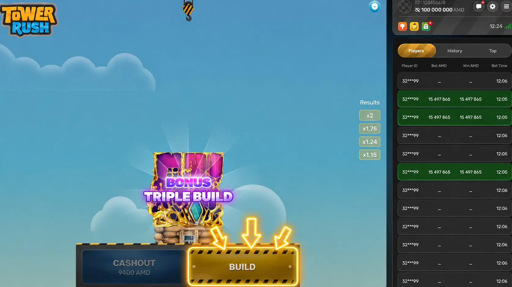 Frecce Pulsante Build